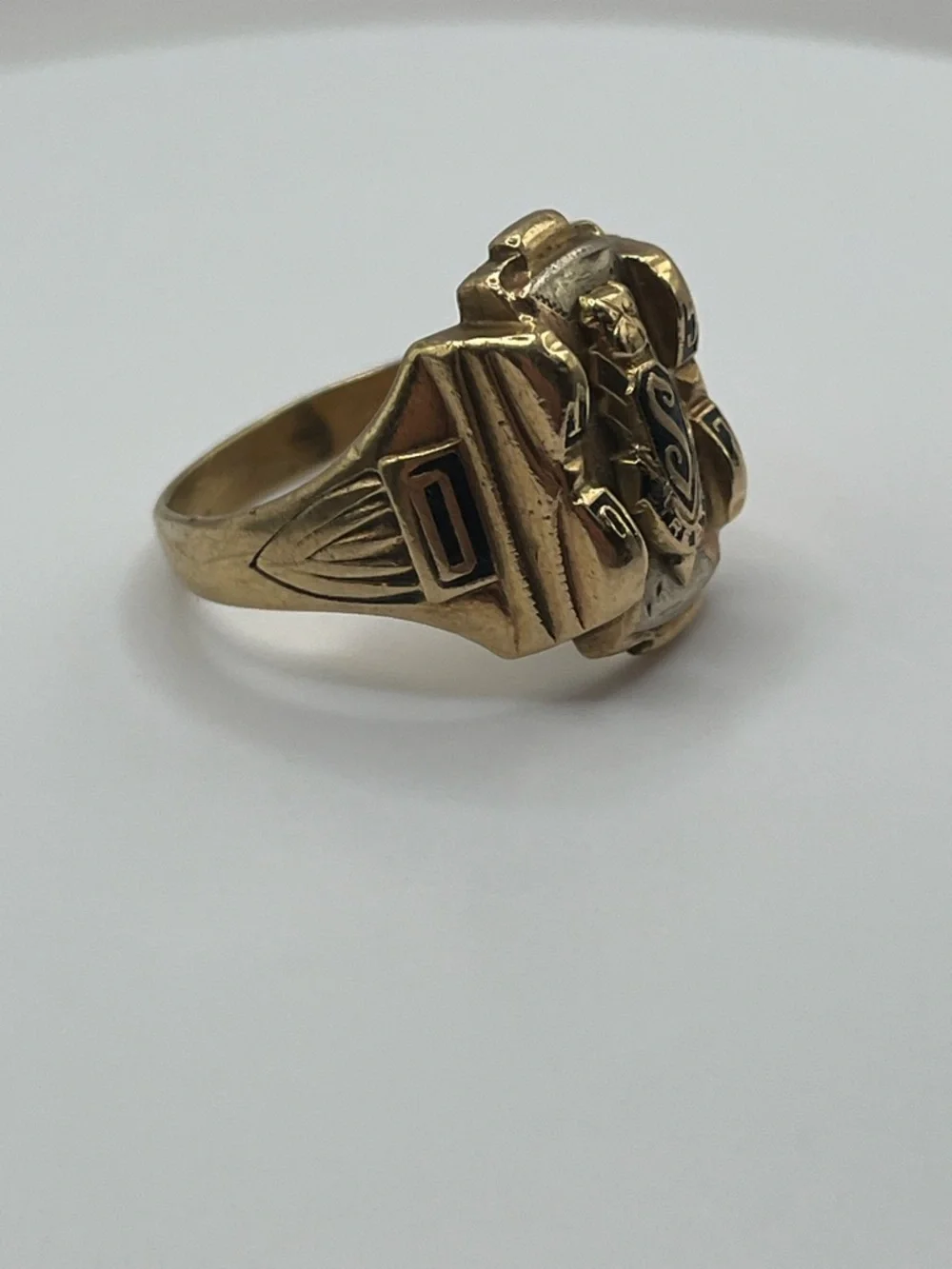VTG 1957 High School 10k yellow gold 10.13 grams Class Ring Size 10 - Picture 2 of 9